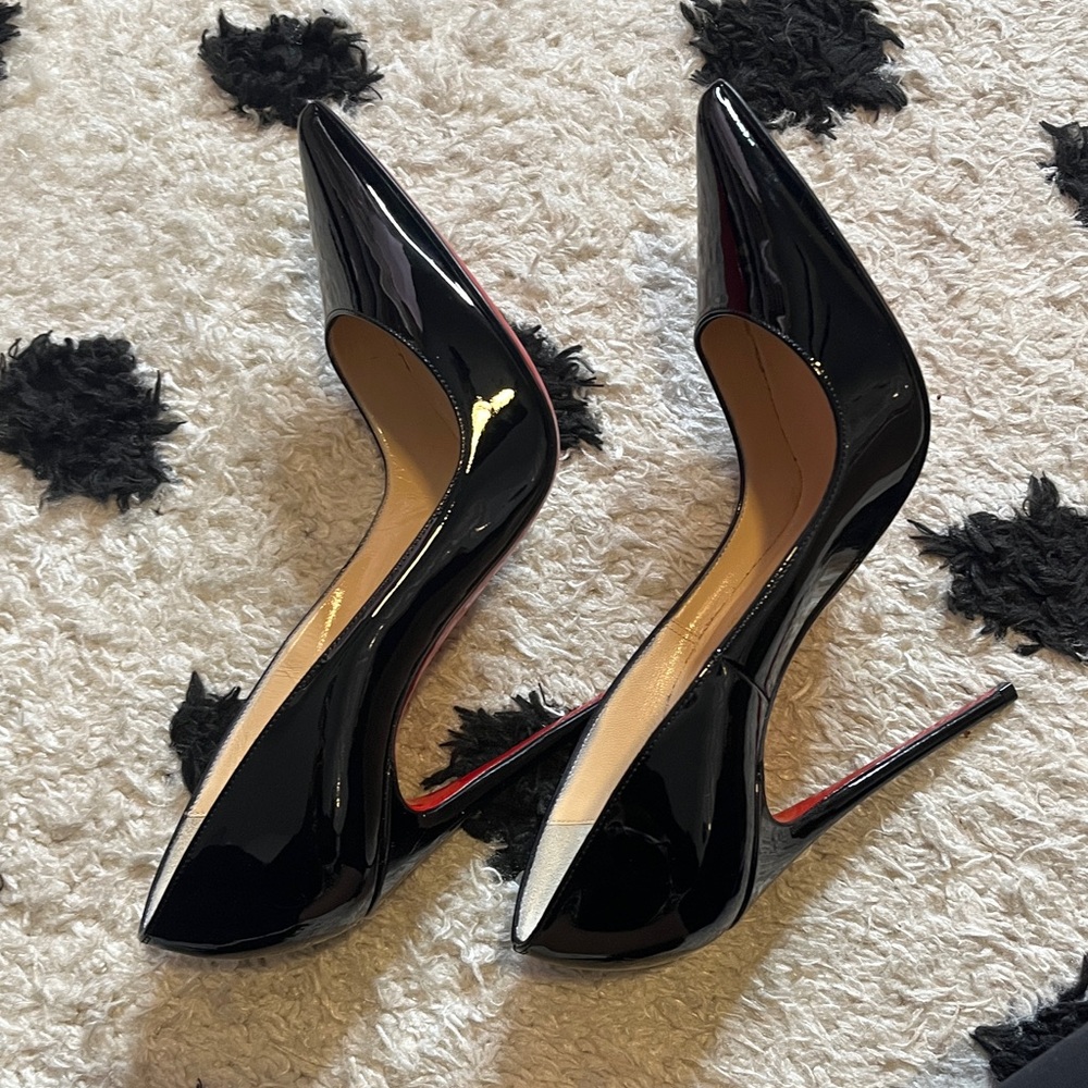 Christian Louboutin size 37.5 so Kate 120 Glossy Black Stiletto Heels - Picture 11 of 12